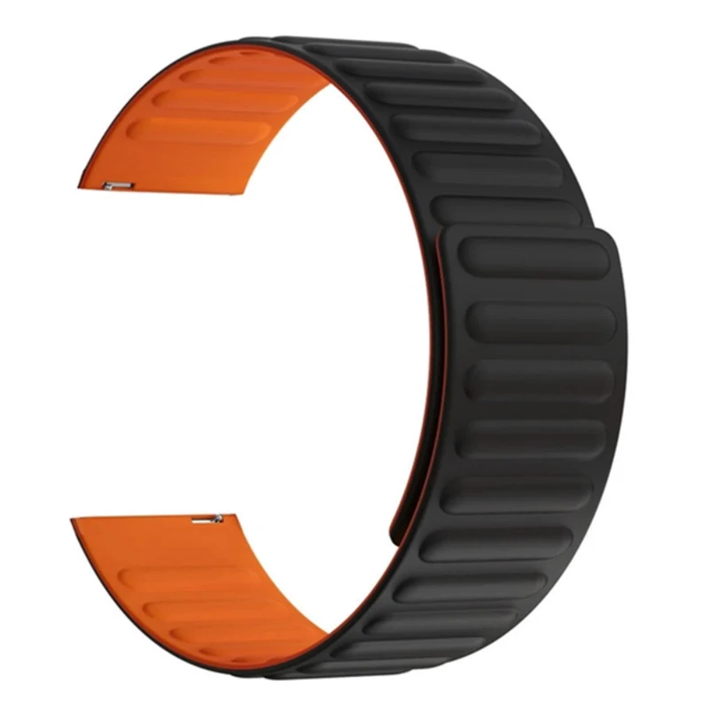Huami Amazfit GTS 4 / 3 / 2 / 1 / mini Silicone Watch Strap 20mm Magnetic Sports Band - Black+Yellow