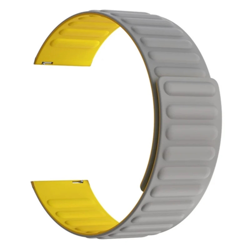 Huami Amazfit GTS 4 / 3 / 2 / 1 / mini Silicone Watch Strap 20mm Magnetic Sports Band - Black+Yellow