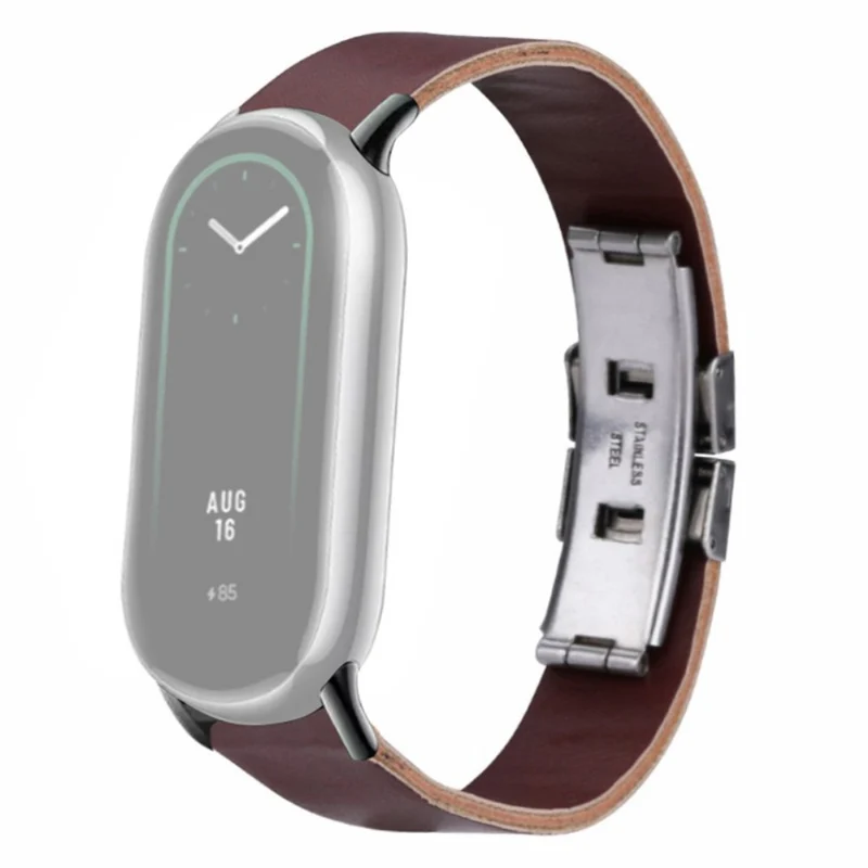Xiaomi Smart Band 8 / 8 NFC Leather Watch Strap Butterfly Buckle Replacement Band