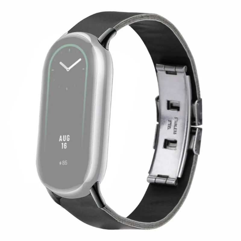 Xiaomi Smart Band 8 / 8 NFC Leather Watch Strap Butterfly Buckle Replacement Band
