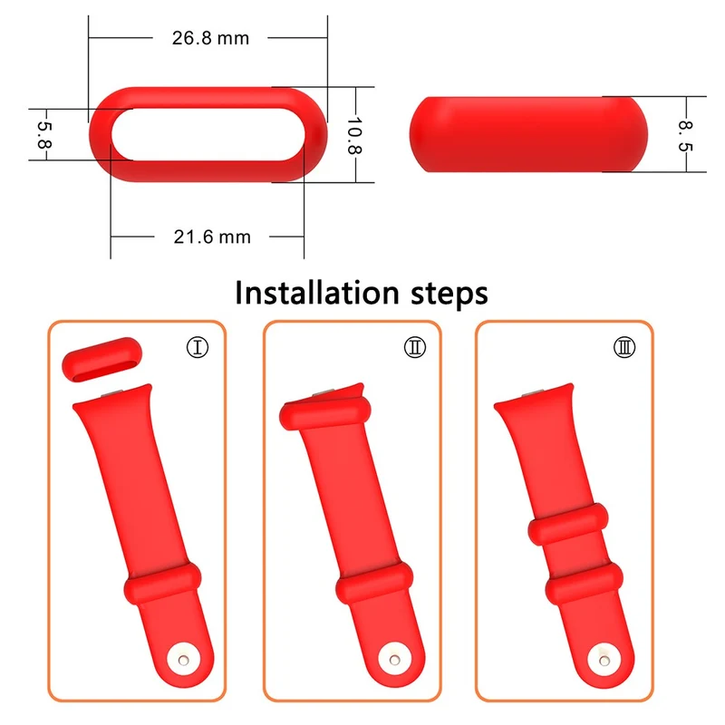 10Pcs Xiaomi Smart Band 8 Pro Watch Band Silicone Holder Loop Watch Strap Fastener Ring