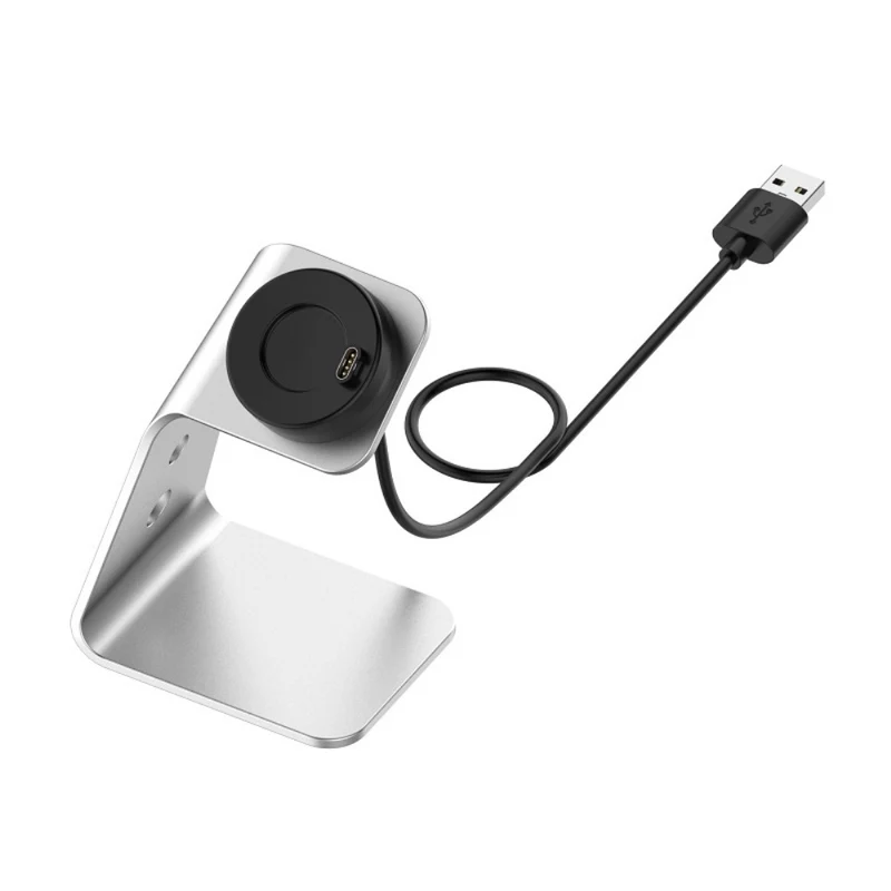 Garmin Venu 3 / Venu 3S / Vivoactiv 5 Watch Charger Stand Aluminium Alloy Charging Dock with Data Function - Right Port - Right Port / Silver