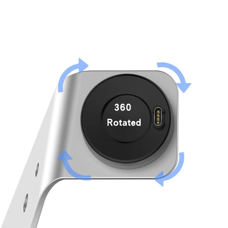 Garmin Venu 3 / Venu 3S / Vivoactiv 5 Watch Charger Stand Aluminium Alloy Charging Dock with Data Function - Right Port - Right Port / Silver