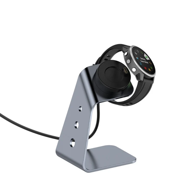 Garmin Venu 3 / Venu 3S / Vivoactiv 5 Watch Charger Stand Aluminium Alloy Charging Dock with Data Function - Right Port - Right Port / Silver