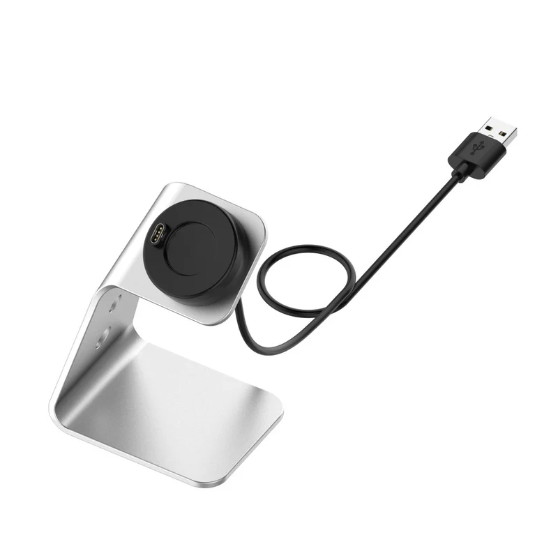 Garmin Venu 3 / Venu 3S / Vivoactiv 5 Watch Charger Stand Aluminium Alloy Charging Dock with Data Function - Right Port - Right Port / Silver