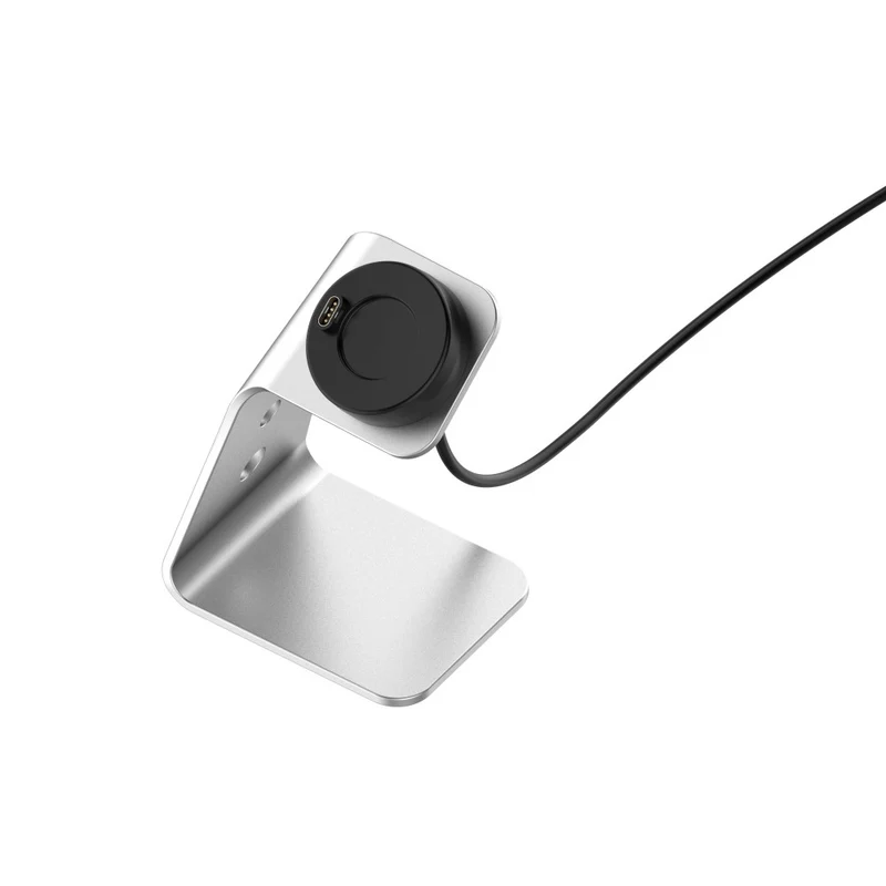 Garmin Venu 3 / Venu 3S / Vivoactiv 5 Watch Charger Stand Aluminium Alloy Charging Dock with Data Function - Right Port - Right Port / Silver