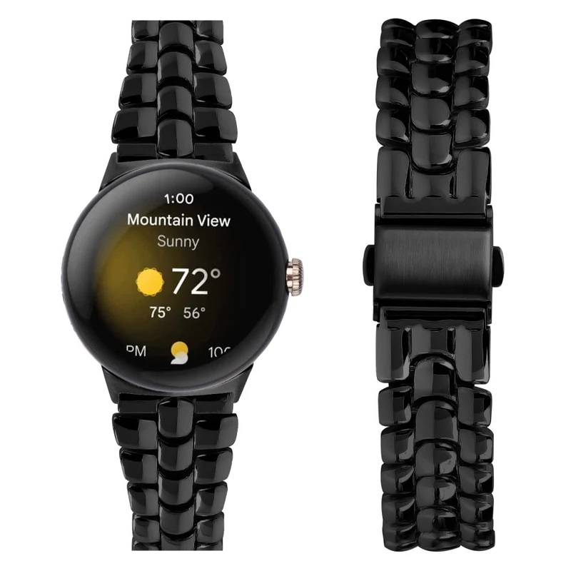 Google Pixel Watch / Watch 2 Fashion Alloy Watch Strap Replacement Wrist Band - Rose Gold