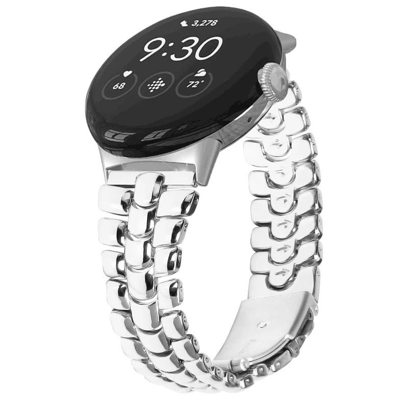 Google Pixel Watch / Watch 2 Fashion Alloy Watch Strap Replacement Wrist Band - Rose Gold