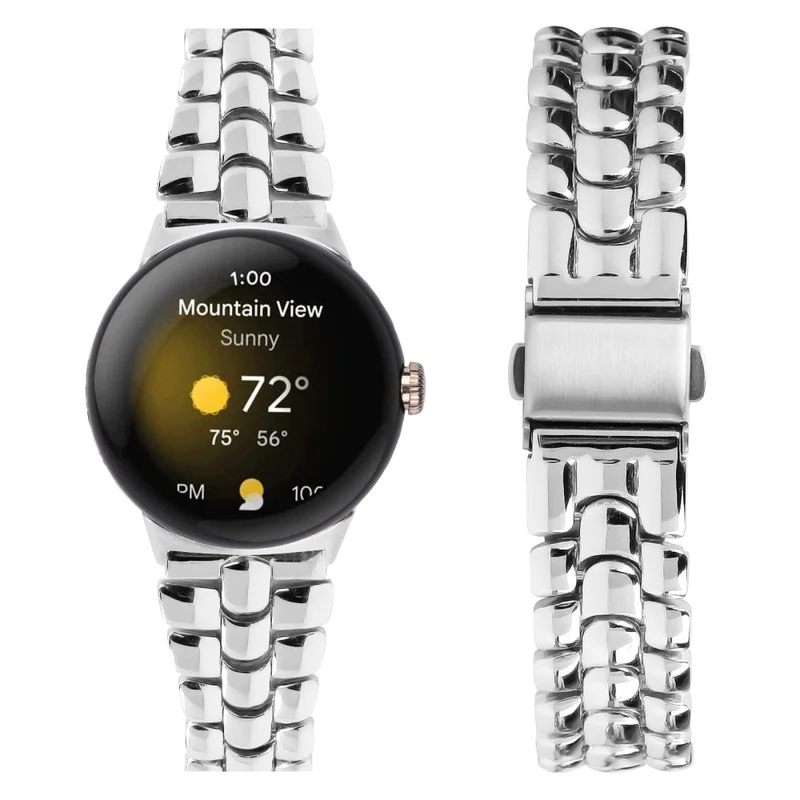 Google Pixel Watch / Watch 2 Fashion Alloy Watch Strap Replacement Wrist Band - Rose Gold