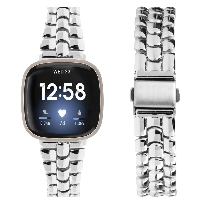 Fitbit Versa 3 / Sense Replacement Strap Stylish Alloy Smart Watch Band - Rose Gold