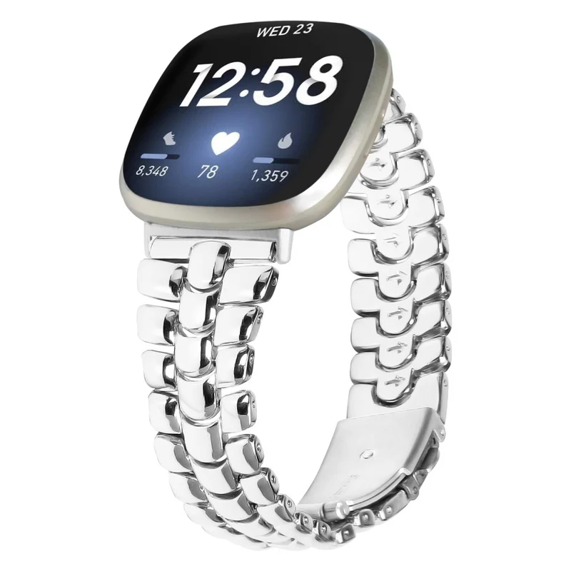 Fitbit Versa 4 / Sense 2 Stylish Alloy Watchband Replacement Wrist Strap