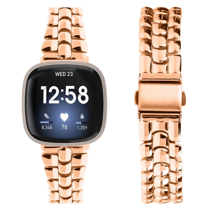 Fitbit Versa 4 / Sense 2 Stylish Alloy Watchband Replacement Wrist Strap