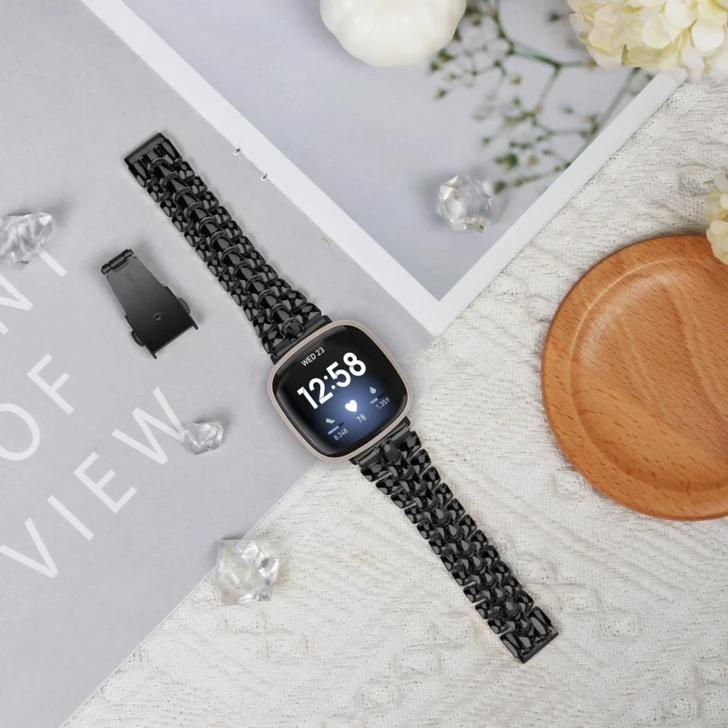 Fitbit Versa 4 / Sense 2 Stylish Alloy Watchband Replacement Wrist Strap