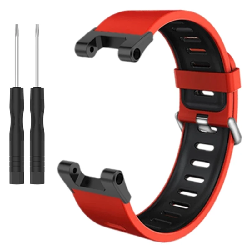 Huami Amazfit T-Rex / T-Rex Pro Silicone Watch Bands Dual Color Replacement Straps - Black+Grey