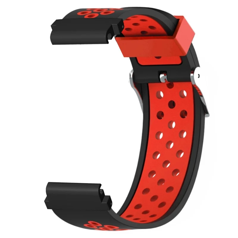 Huami Amazfit Falcon / Garmin Fenix 7 / 6 / 5 Dual Color Watch Band Silicone Strap with 22mm Connector - Black+Grey