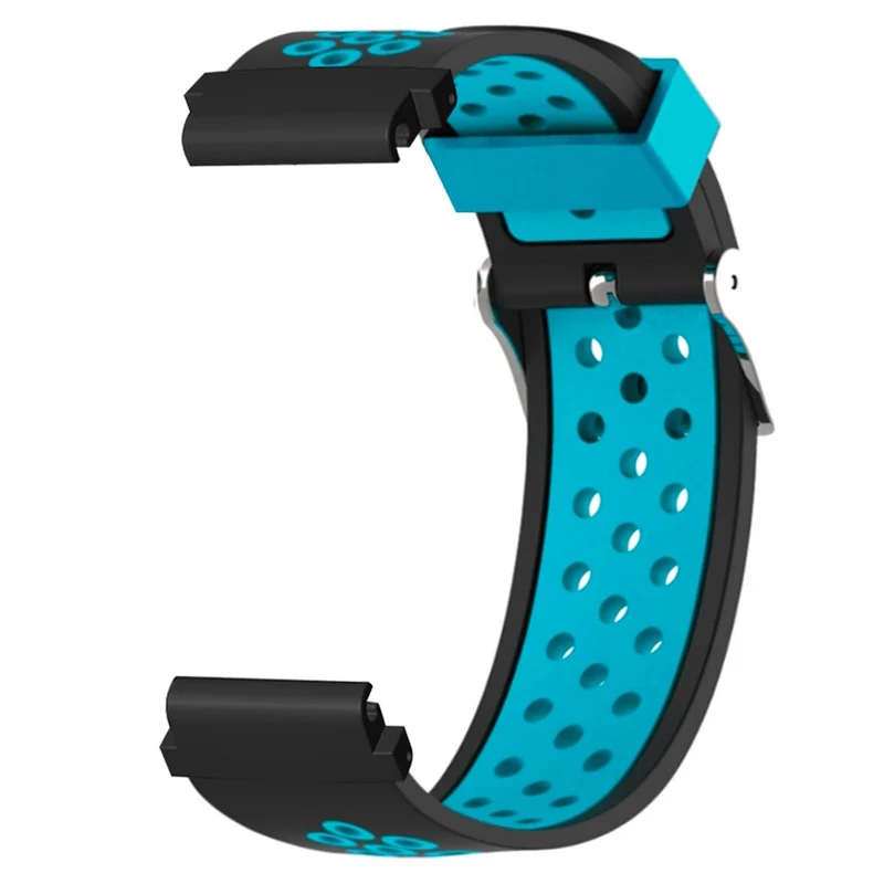 Huami Amazfit Falcon / Garmin Fenix 7 / 6 / 5 Dual Color Watch Band Silicone Strap with 22mm Connector - Black+Grey