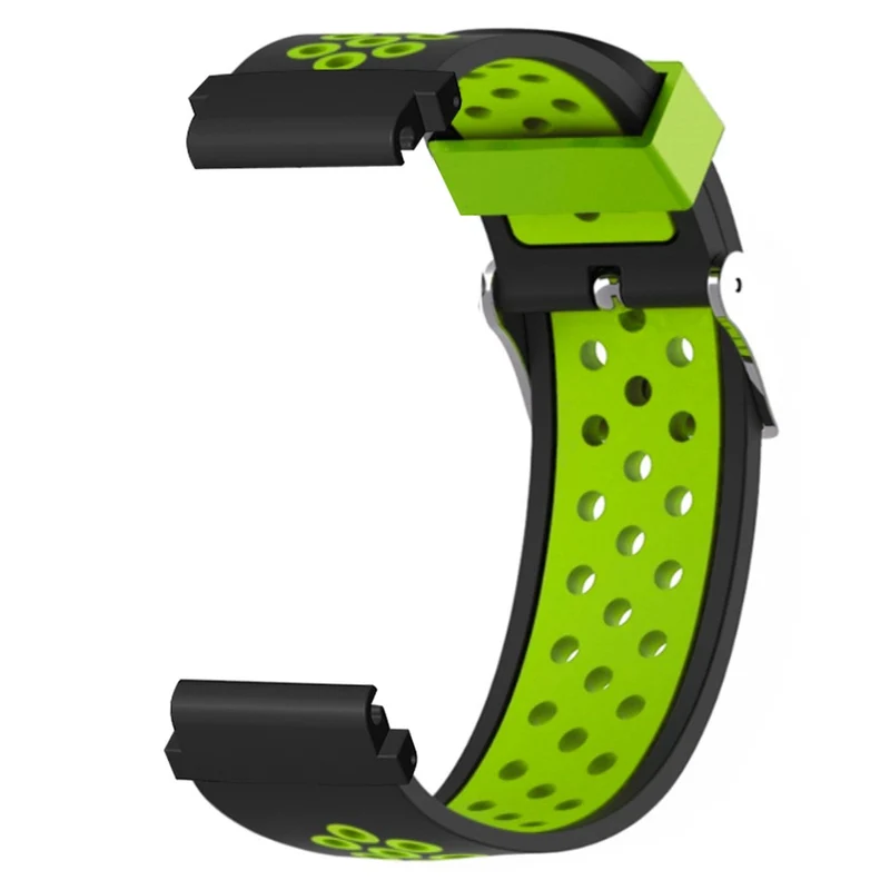 Huami Amazfit Falcon / Garmin Fenix 7 / 6 / 5 Dual Color Watch Band Silicone Strap with 22mm Connector - Black+Grey