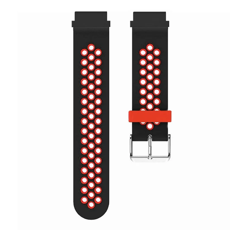 Huami Amazfit Falcon / Garmin Fenix 7 / 6 / 5 Dual Color Watch Band Silicone Strap with 22mm Connector - Black+Grey