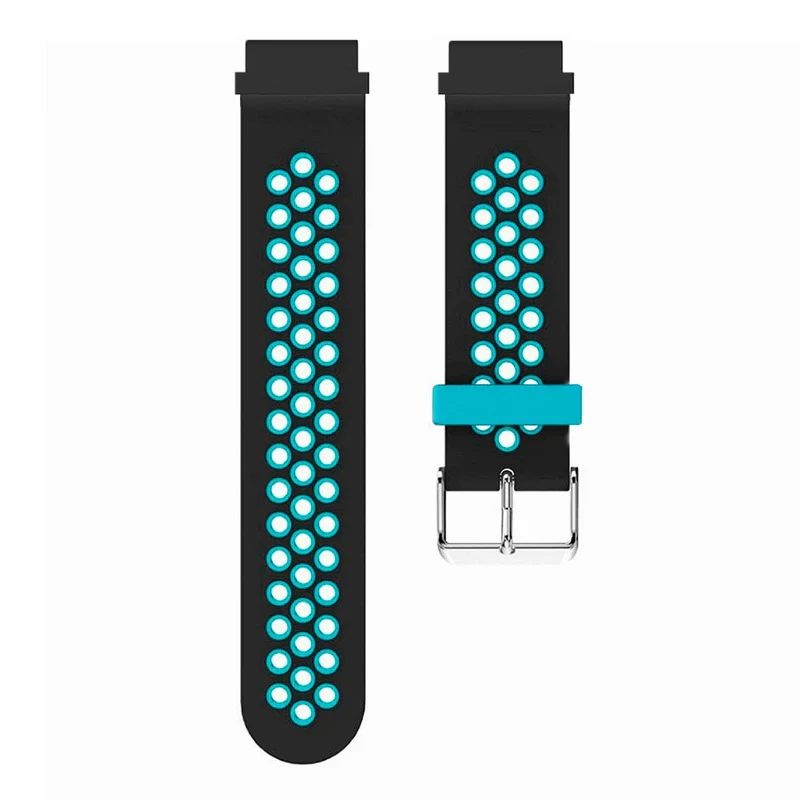 Huami Amazfit Falcon / Garmin Fenix 7 / 6 / 5 Dual Color Watch Band Silicone Strap with 22mm Connector - Black+Grey