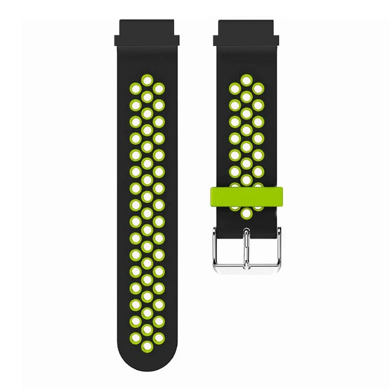 Huami Amazfit Falcon / Garmin Fenix 7 / 6 / 5 Dual Color Watch Band Silicone Strap with 22mm Connector - Black+Grey