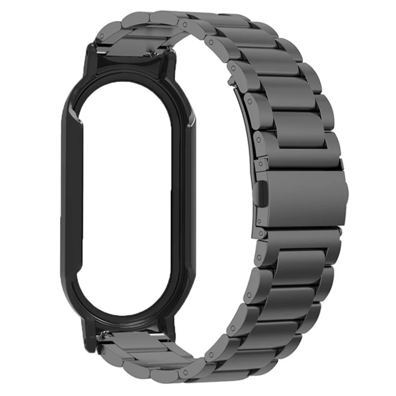 Xiaomi Smart Band 8 / Band 8 NFC Watch Strap with Case and Tempered Glass Screen Protector - Black / Black Case