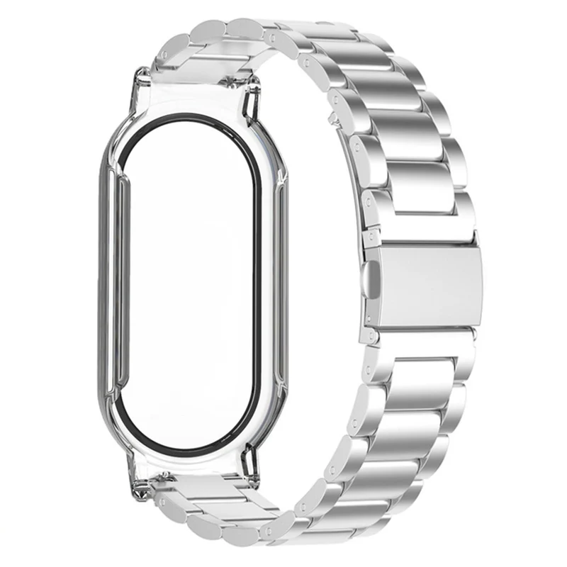 Xiaomi Smart Band 8 / Band 8 NFC Watch Strap with Case and Tempered Glass Screen Protector - Black / Black Case