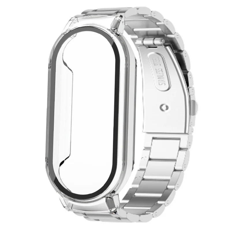Xiaomi Smart Band 8 / Band 8 NFC Watch Strap with Case and Tempered Glass Screen Protector - Black / Black Case