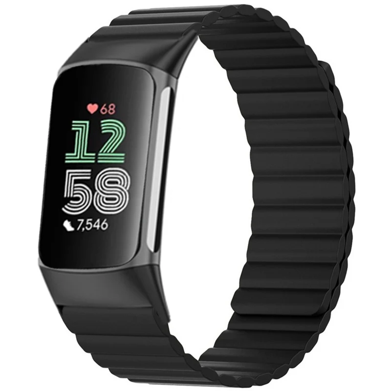 Fitbit Charge 6 / 5 Magnetic Watch Band Silicone Adjustable Wriststrap