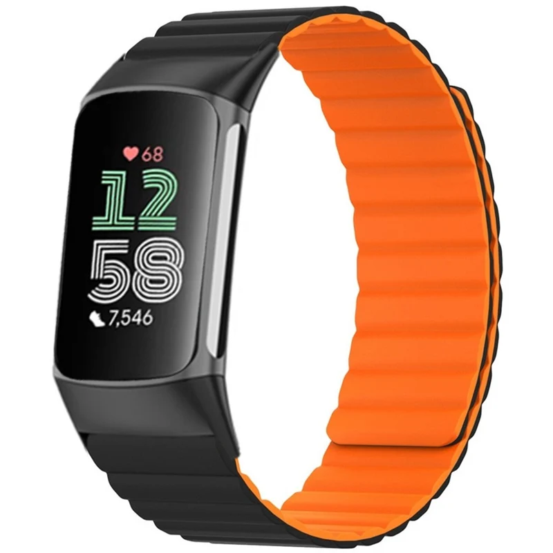 Fitbit Charge 6 / 5 Magnetic Watch Band Silicone Adjustable Wriststrap