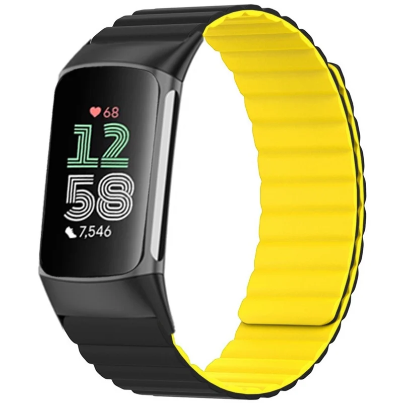 Fitbit Charge 6 / 5 Magnetic Watch Band Silicone Adjustable Wriststrap