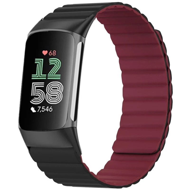 Fitbit Charge 6 / 5 Magnetic Watch Band Silicone Adjustable Wriststrap