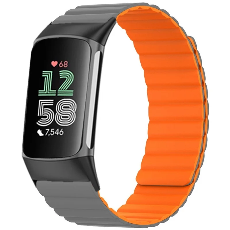 Fitbit Charge 6 / 5 Magnetic Watch Band Silicone Adjustable Wriststrap