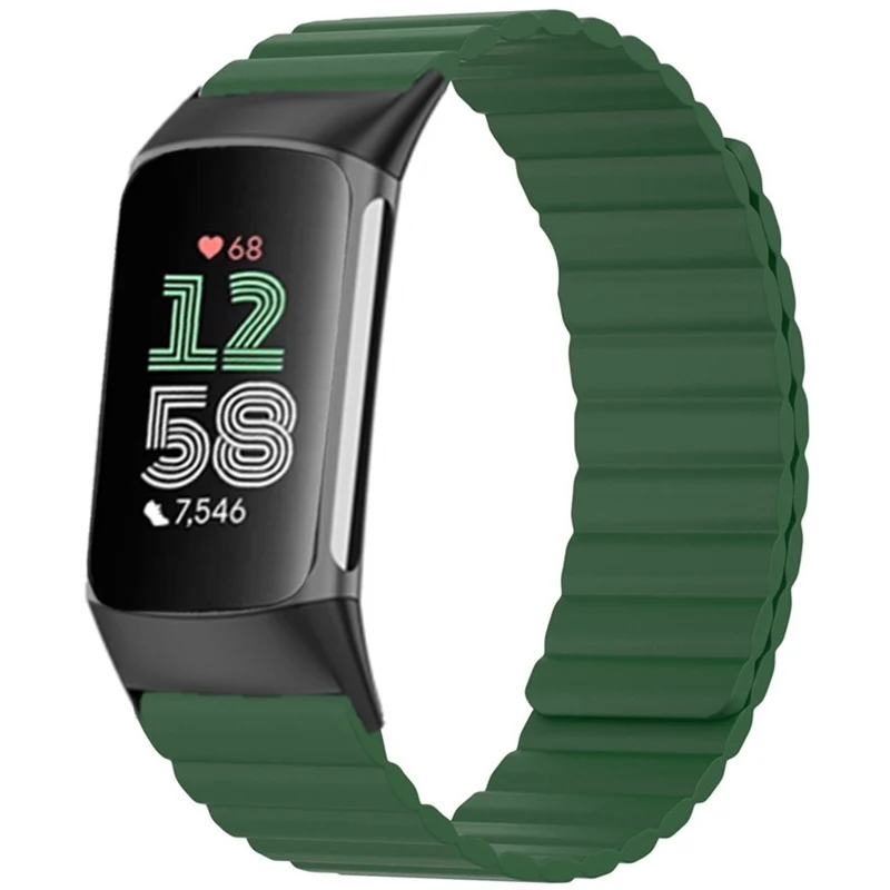 Fitbit Charge 6 / 5 Magnetic Watch Band Silicone Adjustable Wriststrap