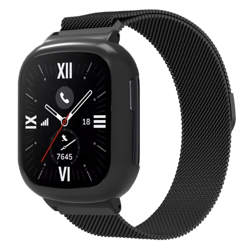 Honor Watch 4 Stainless Steel Mesh Watch Band Magnetic Straps with Watch Case