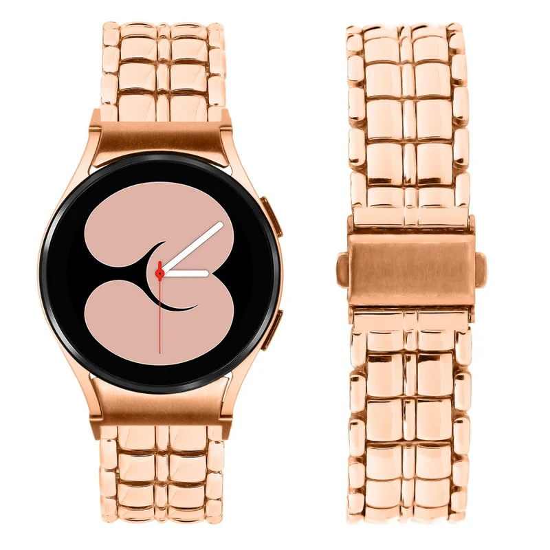 Samsung Galaxy Watch 5 Active / Watch 5 / Watch4 Buckle Closure Metal Smart Watch Replacement Strap - Rose Gold