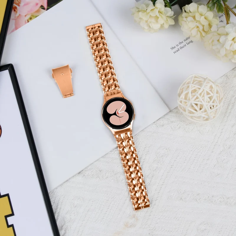 Samsung Galaxy Watch 5 Active / Watch 5 / Watch4 Buckle Closure Metal Smart Watch Replacement Strap - Rose Gold