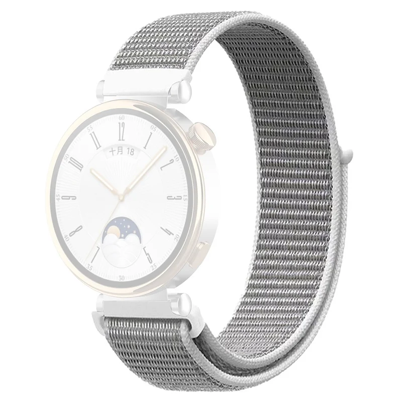 Huawei Watch GT 4 41mm / Garmin Venu 3S Watch Band 18mm Nylon Loop Adjustable Wrist Strap - Dark Black