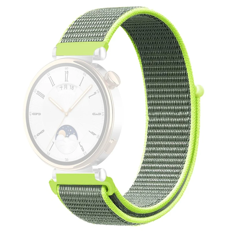 Huawei Watch GT 4 41mm / Garmin Venu 3S Watch Band 18mm Nylon Loop Adjustable Wrist Strap - Dark Black