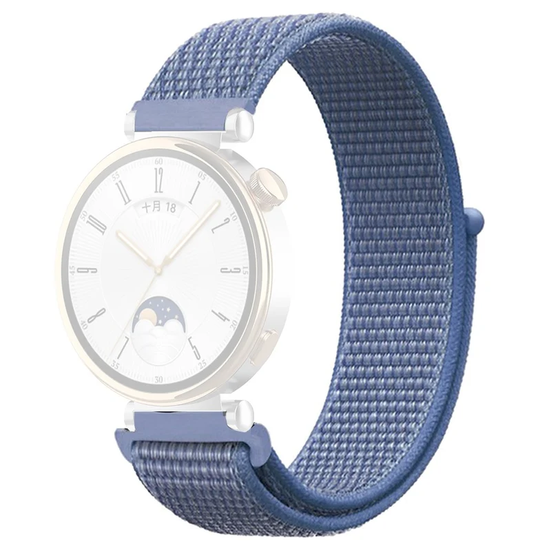 Huawei Watch GT 4 41mm / Garmin Venu 3S Watch Band 18mm Nylon Loop Adjustable Wrist Strap - Dark Black