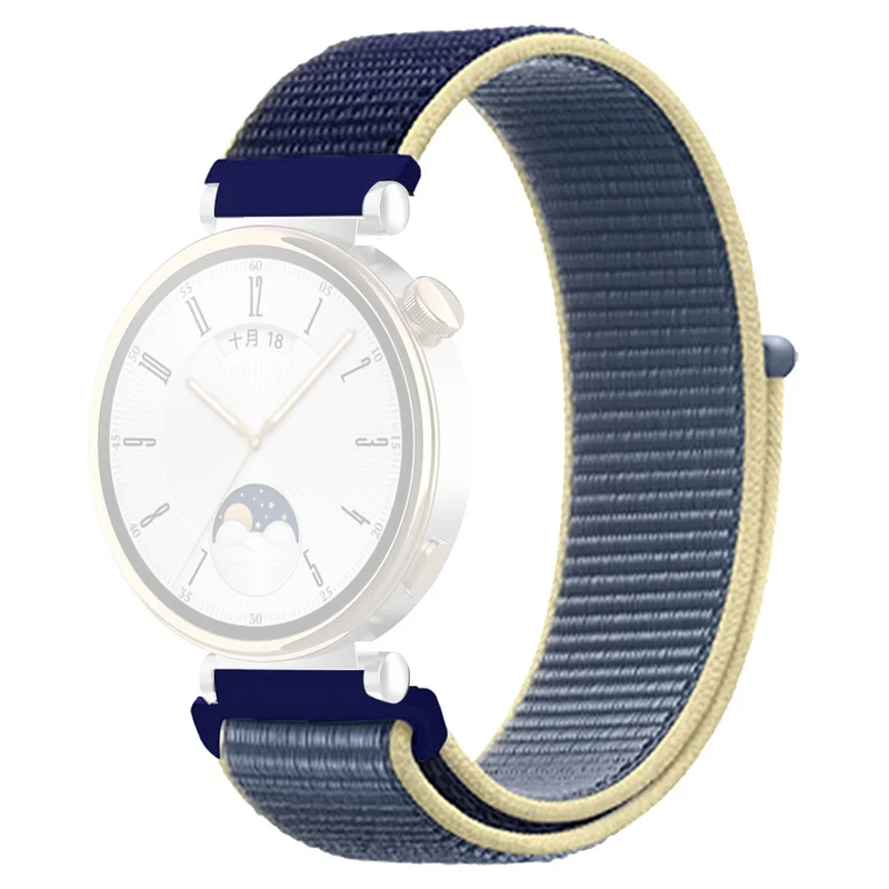 Huawei Watch GT 4 41mm / Garmin Venu 3S Watch Band 18mm Nylon Loop Adjustable Wrist Strap - Dark Black