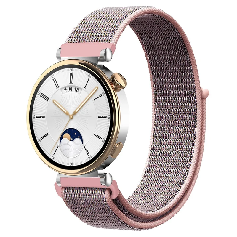 Huawei Watch GT 4 41mm / Garmin Venu 3S Watch Band 18mm Nylon Loop Adjustable Wrist Strap - Dark Black