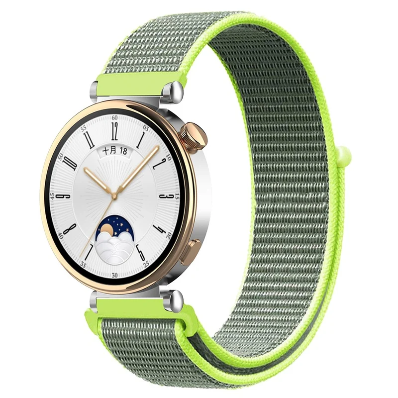 Huawei Watch GT 4 41mm / Garmin Venu 3S Watch Band 18mm Nylon Loop Adjustable Wrist Strap - Dark Black