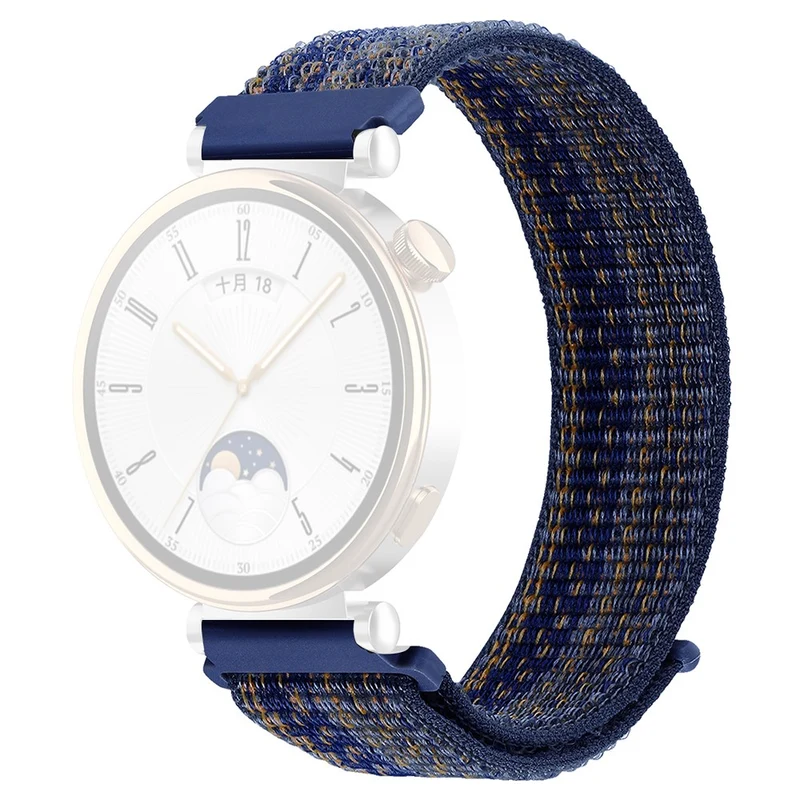 Huawei Watch GT 4 41mm / Garmin Venu 3S Nylon Watch Strap 18mm Sports Watchband - Black+Blue