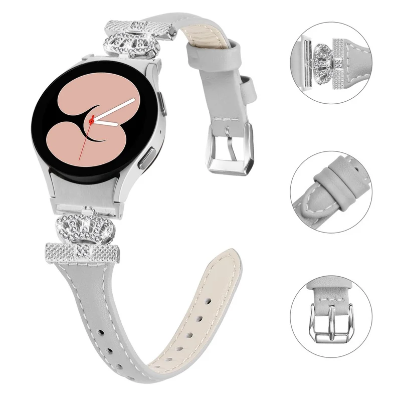Sliver Buckle Strap Samsung Galaxy Watch Universal 20mm Watch Band Crown Strap