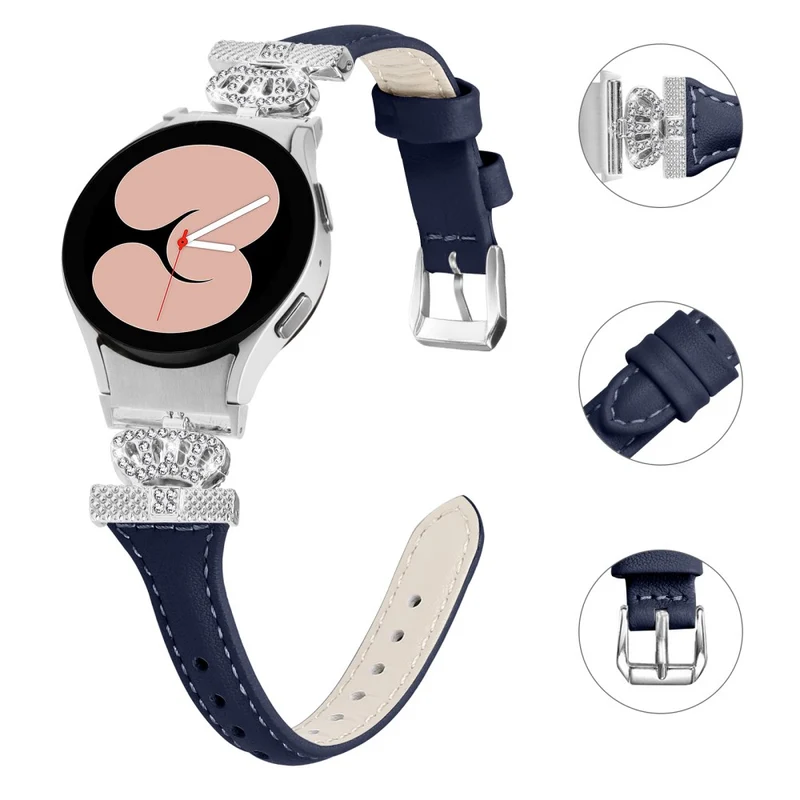 Sliver Buckle Strap Samsung Galaxy Watch Universal 20mm Watch Band Crown Strap