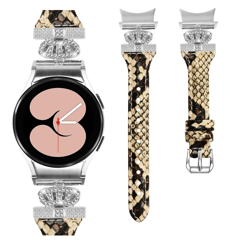 Sliver Buckle Strap Samsung Galaxy Watch Universal 20mm Watch Band Crown Strap