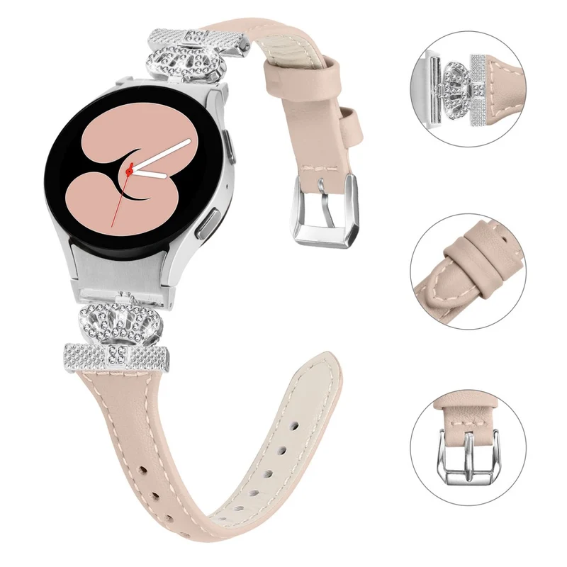 Sliver Buckle Strap Samsung Galaxy Watch Universal 20mm Watch Band Crown Strap