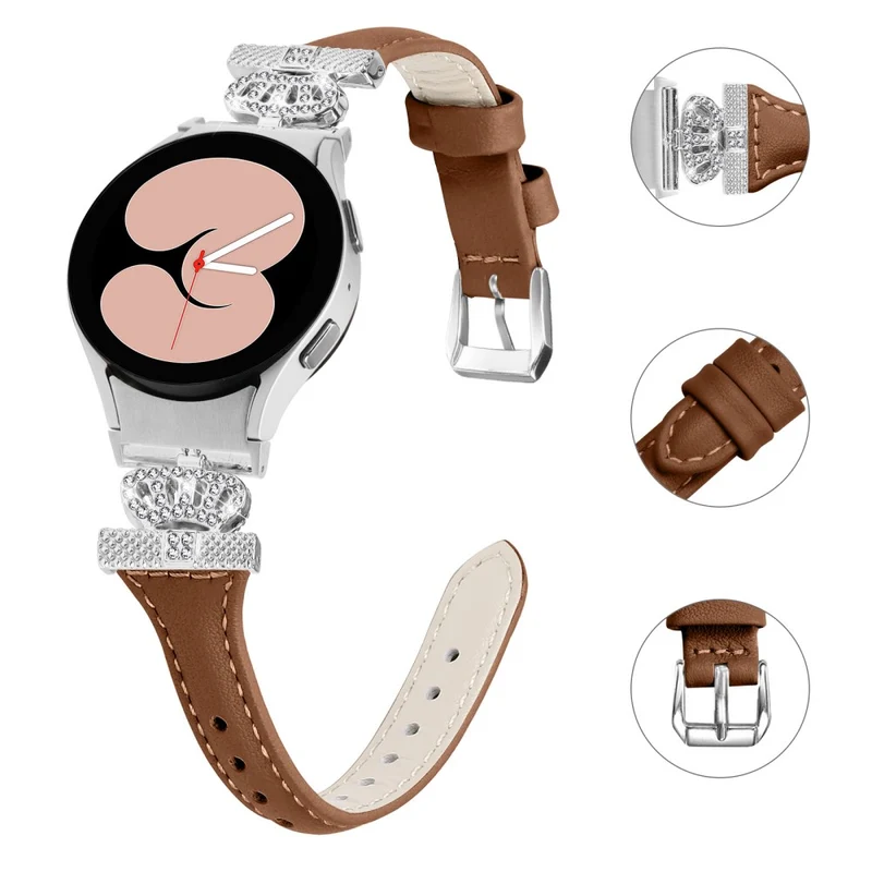 Sliver Buckle Strap Samsung Galaxy Watch Universal 20mm Watch Band Crown Strap