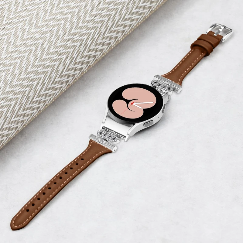 Sliver Buckle Strap Samsung Galaxy Watch Universal 20mm Watch Band Crown Strap