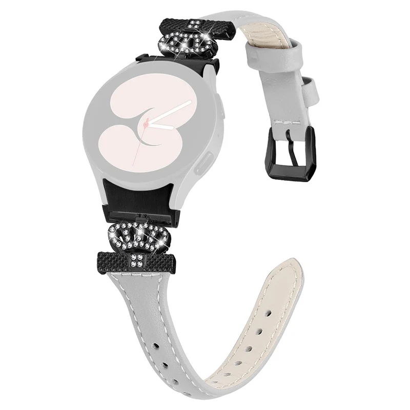 Black Buckle Strap Samsung Galaxy Watch Universal 20mm Watchband Crown Connector Wrist Band